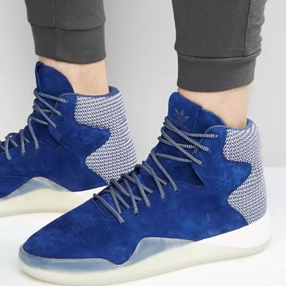 Adidas Tubular Instinct Blue Suede Mens Sz 9.5  streetwear